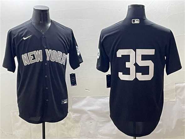 Men%27s New York Yankees #35 Cody Bellinger Black Cool Base Stitched Jersey->new york yankees->MLB Jersey